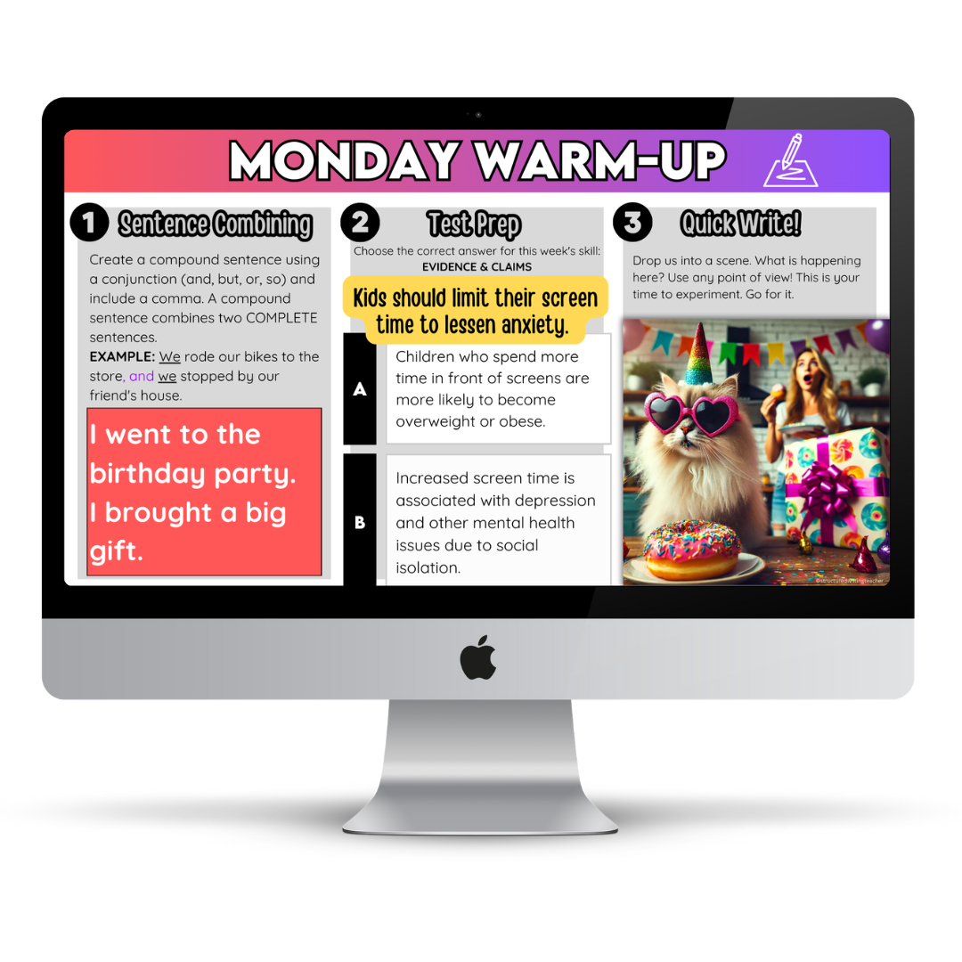 6th Grade Daily ELA Grammar Warm-ups