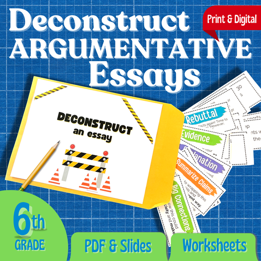 Argument Essay Writing | Deconstruct Activity 6th grade