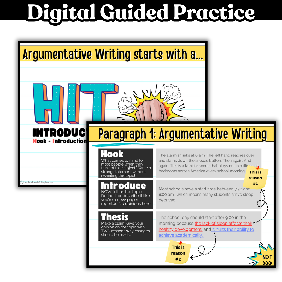 Argument Essay Writing | Deconstruct Activity 6th grade