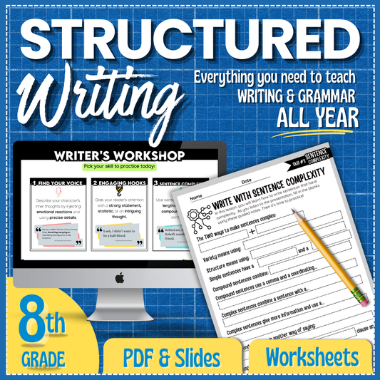 8th Grade Writing Curriculum | Complete Yearlong Writing Program