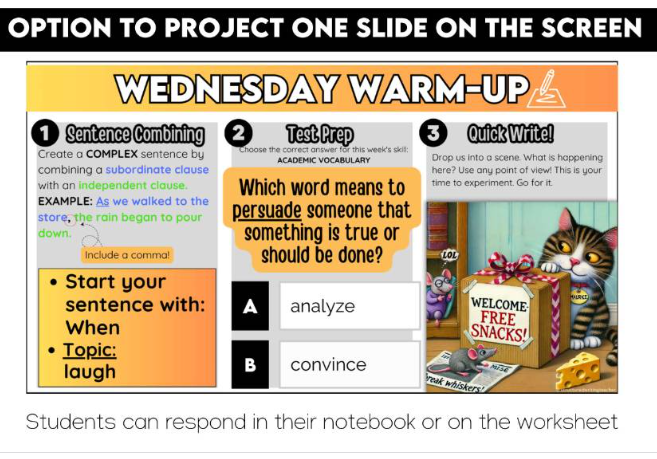 5th Grade Daily ELA Grammar Warm-ups